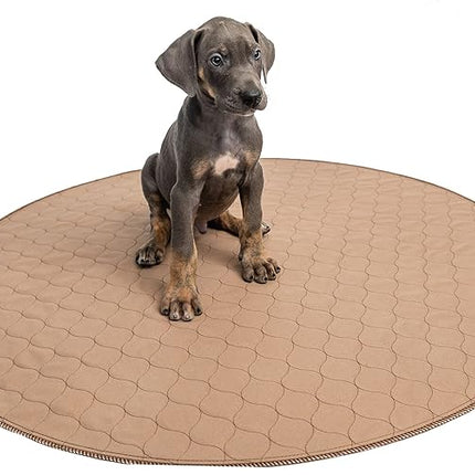 EZwhelp Reusable Dog Pee Pad, Washable Waterproof Mat for Dog Potty Training or Whelping Pad, Round, 36 Inch