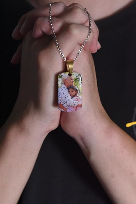 Personalized Ashes Necklace for Men Women Pet Custom Photo Text Urn Necklace Customized Engraving Holder Memorial Cremation Jewelry Keepsake Memorial Gifts