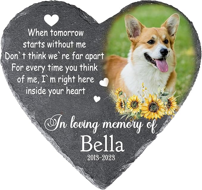 Gabita Personalized Dog Memorial stone, Pet Memorial Gifts for loss of Dogs, Custom Pet Grave Markers Headstone Cemetery Decorations for Dog