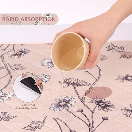 IEUUMLER Washable Pee Pads for Dogs, 2 Pack Non-Slip & Waterproof Whelping Pad, Reusable Puppy Potty Training With Fast Absorbent for Playpen EU007 (Pink Daisy, 31"X36"-2pcs)