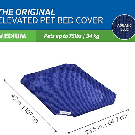 Coolaroo The Original Elevated Pet Bed Replacement Cover, Medium, Aquatic Blue