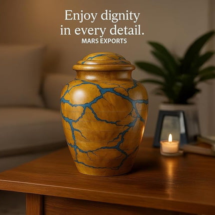 Handcrafted Decoarative Wooden Urns for Human Ashes Adult Male Female, Wooden Urn Box for Pets, Memorial Urn, Funeral Cremation Urn Jar Wooden - Large (200 LBS)