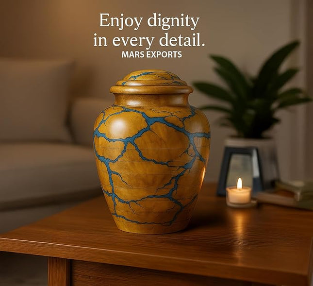 Handcrafted Decoarative Wooden Urns for Human Ashes Adult Male Female, Wooden Urn Box for Pets, Memorial Urn, Funeral Cremation Urn Jar Wooden - Large (200 LBS)
