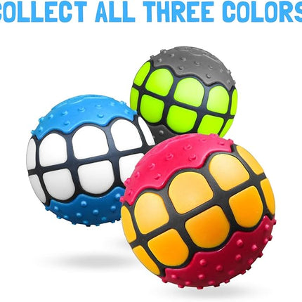 Dog Balls Toys - Squeaky Fetch Rubber Funny Ball Gifts for Large Medium Dogs (Pink Yellow)