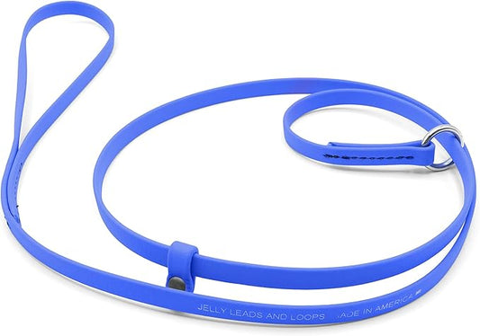 Jelly Pet Grooming Lead for Dogs | Great for Kennels, Veterinarians and Dog Grooming Salons | Biothane Leash - Easy to Clean, Waterproof & Durable Noose Loop | Made in USA | 3/8'' x 4' Royal Blue
