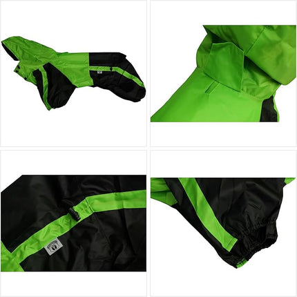 lovelonglong Pet Apparel Large Dog Clothing Raincoat Pet Clothes Rain Coat For Big Large Dogs Red Green Waterproof (L-L, Green)