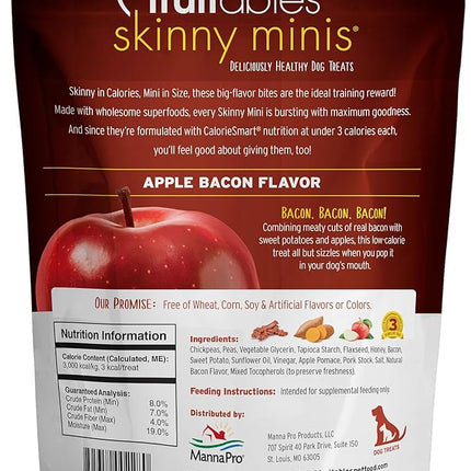 Fruitables Dog Treats, Apple Bacon Flavored | Low Calorie | Training Treats | Wheat-Free | 5oz Pack of 4