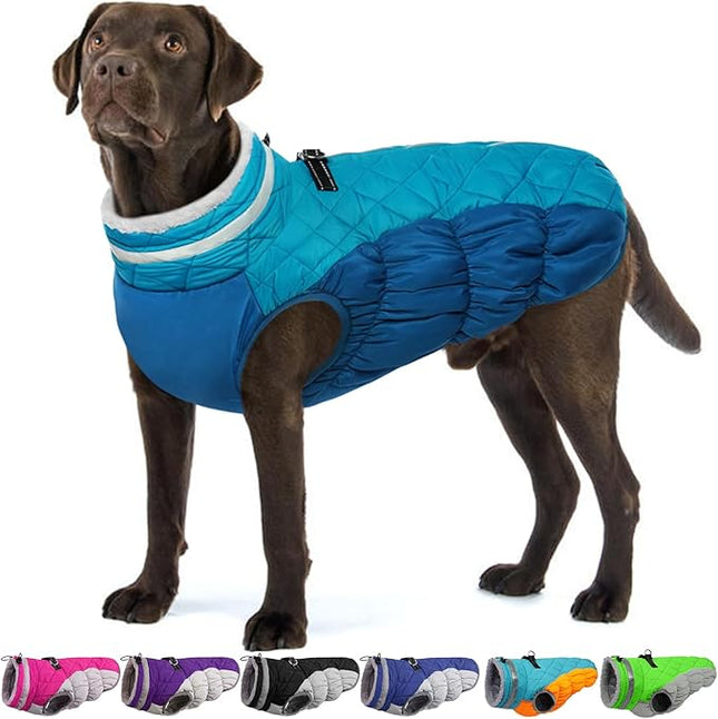 Large Dog Coat, XXLarge Dog Winter Coat, Waterproof Pet Jacket with Back Zipper,Extra Large Pet Coats, Warm Fleece Jacket with D-Ring, Windproof Winter Clothes Golden Retriever,XXL