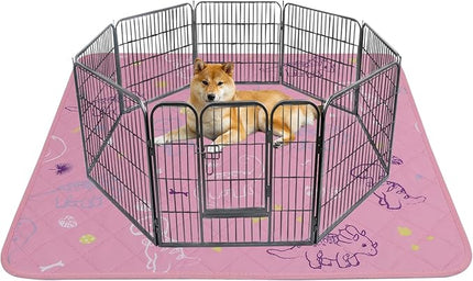 IEUUMLER Washable Pee Pads for Dogs, 1 Pack Non-Slip & Waterproof Pack Whelping Pad, Reusable Washable Puppy Potty Training Pad with Fast Absorbent for Playpen EU007 (Pink Dinosaur, 48"X48"-1pcs)