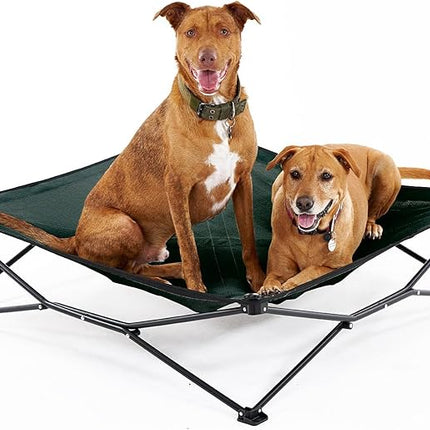Coolaroo On-The-Go Elevated Dog Bed - Foldable Pop-Up Travel Dog Bed with Breathable, Moisture-Resistant Fabric, Carry Bag Included, Lightweight & Portable, Brunswick Green, Extra Large