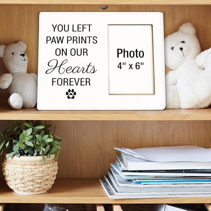 Pet Memorial Gift Picture Frame, Dog Memorial Gifts for Loss of Dog, Sympathy Gifts for Dogs, Cat Pet Bereavement Remembrance Gift Wood Photo Frames, 4 x 6 Inch Photo