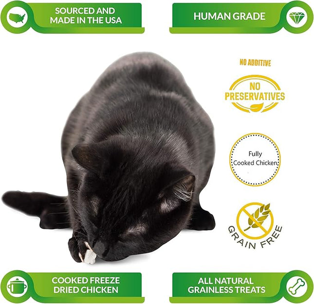 LIFE ESSENTIALS BY CAT-MAN-DOO All Natural Freeze Dried Chicken for Dogs & Cats - No Fillers, Preservatives, or Additives - Grain Free Tasty Treat - 5 Oz Bag - Made in USA