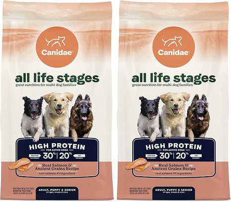 CANIDAE All Life Stages High Protein Dry Dog Food, Salmon & Ancient Grains Recipe, 4 lbs. (Pack of 2)