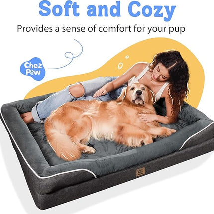 Large Orthopedic Dog Bed Washable - XL Dog Couch Sofa - Four Sides Dogs Beds Waterproof Non-Slip for Large Sized Dogs