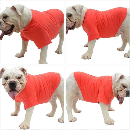 Lovelonglong Bulldog Clothes Dog Clothing Blank T-Shirt Tee Shirts for French Bulldog English Bulldog American Pit Bull Pugs 100% Cotton Skin Care Lobster-Pink B-M