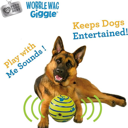 Wobble Wag Giggle Ball | Rolling Enrichment Toy for Fun Playtime, Interactive Play for Indoor or Outdoor, Keeps Dogs & Puppies Large, Medium or Small Busy & Moving, As Seen on TV | Pack of 1