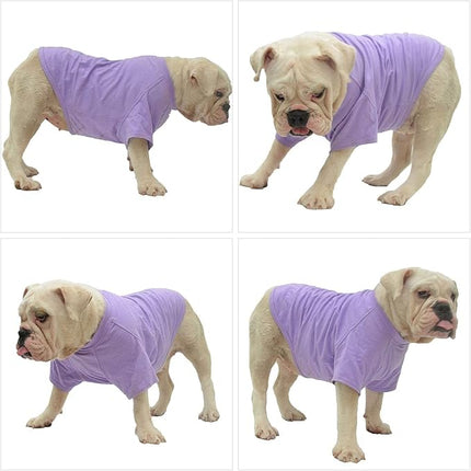 Lovelonglong Bulldog Clothes Dog Clothing Blank T-Shirt Tee Shirts for French Bulldog English Bulldog American Pit Bull Pugs 100% Cotton Skin Care Violet B-XL