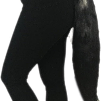 Bianna Creations Luxury Animal Super Soft Faux Fur Tail, Candy Black Wolf, 20" for Dogs, Halloween Costume Accessory