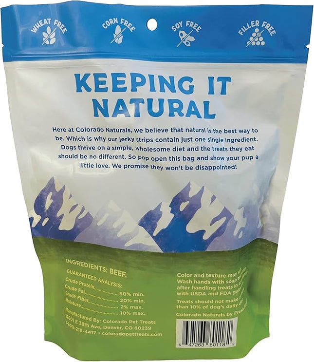 Beef Jerky Strips Dog Treats, 16 oz – All-Natural, Made in USA, No Fillers or Preservatives – Great for Muscle Development