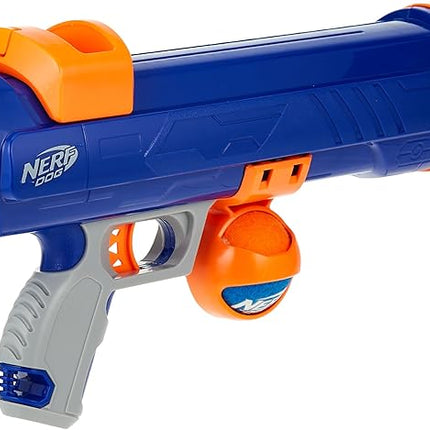 Nerf Dog Tennis Ball Blaster Dog Toy Blue/Orange, 16 Inch Compact Blaster with 1 Ball