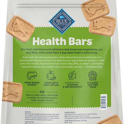 Blue Buffalo Health Bars Mini Crunchy Dog Biscuits, Oven-Baked with Natural Ingredients, Apples & Yogurt, 32-oz Bag