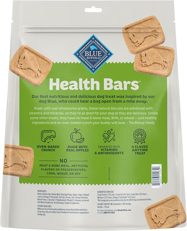 Blue Buffalo Health Bars Mini Crunchy Dog Biscuits, Oven-Baked with Natural Ingredients, Apples & Yogurt, 32-oz Bag