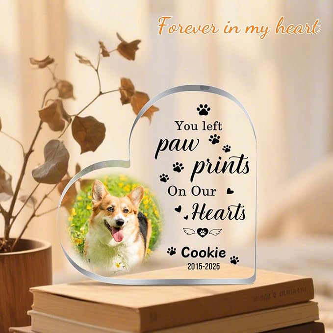 Dog Memorial Gifts for Loss of Dog, Custom Pet Memorial Plaque Gifts, Sympathy Gifts for Loss of Dog Cat, Pet Bereavement Remembrance Gifts Dogs Passing Away Gift, Custom Pets Memory Keepsake