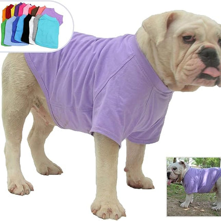 Lovelonglong Bulldog Clothes Dog Clothing Blank T-Shirt Tee Shirts for French Bulldog English Bulldog American Pit Bull Pugs 100% Cotton Skin Care Violet B-L