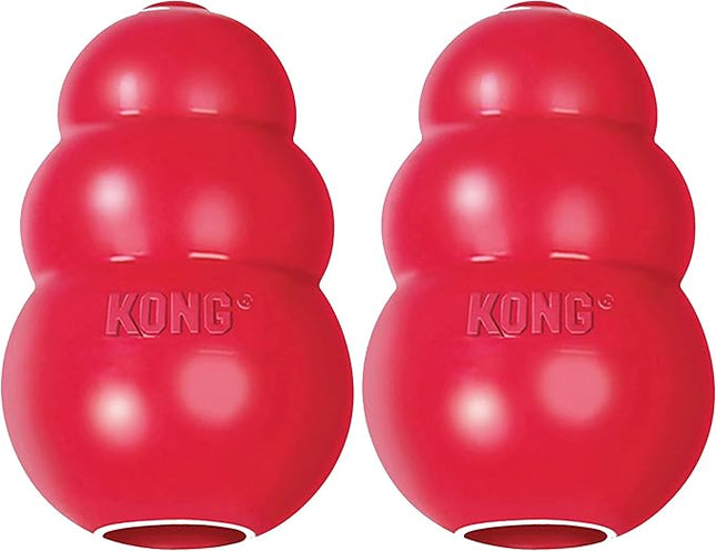 KONG Classic Stuffable Dog Toy - Fetch & Chew Toy for Dogs - Treat-Filling Capabilities & Erratic Bounce for Extended Play Time - Durable Natural Rubber Material - for Extra Large Dogs (Pack of 2)