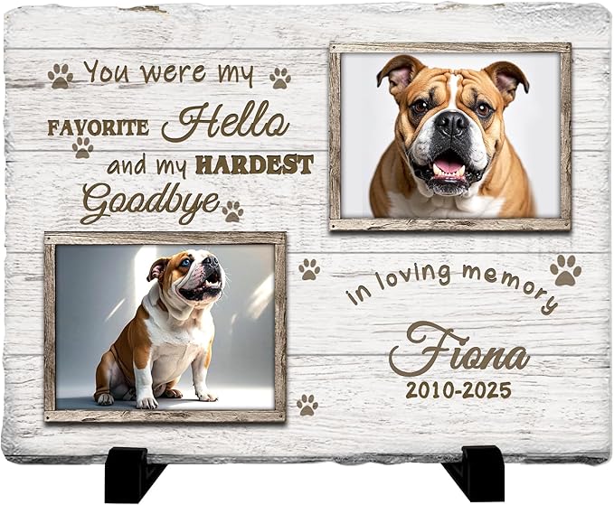 Personalized Pet Memorial Stone, Custom Dog Memorial Gifts for Loss of Dog with Photo Name Date, Dog Remembrance Gift, Loss of Dog Sympathy Gift for Dog Cat Lovers (Quote 3)