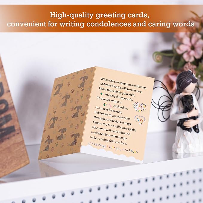 Loss of Dog Sympathy Gift, Dog Memorial Gifts, Angel Figurine, Remembrance Keepsake, Pet Sympathy Gift(Black)