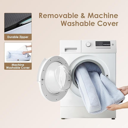 EHEYCIGA Memory Foam Dog Bed Medium Sized Dogs, Waterproof Dog Bed Orthopedic with Washable Removable Cover, Non-Slip Pet Bed Couch for Crate, 30x20x6 Inches, Washblue