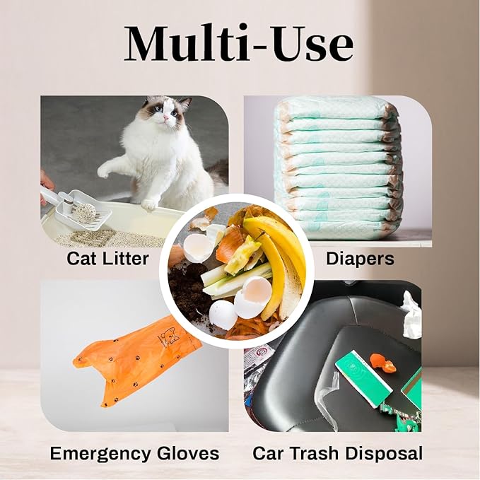 420 Counts Dog Poop Bags Rolls with Dispenser & Leash Clip, Scented Poop Bags for Dogs Waste, Extra Thick & Leak Proof for Poop Doggie Puppy Pet Waste, 9" x 13", Orange