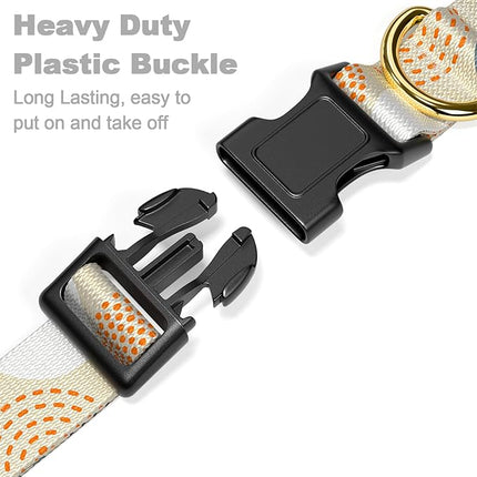 Rnivvi Dog Collar for Medium Dogs, Cute Heavy Duty Adjustable Puppy Collar with Quick Release Buckle for Girl & Female, Pet Accessories for Walking Running, M Length 1" Width, Modern Circle Art