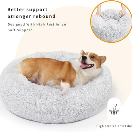 Calming Bed for Medium Dogs - 30 Inch Washable Anti-Anxiety Dog Bed
