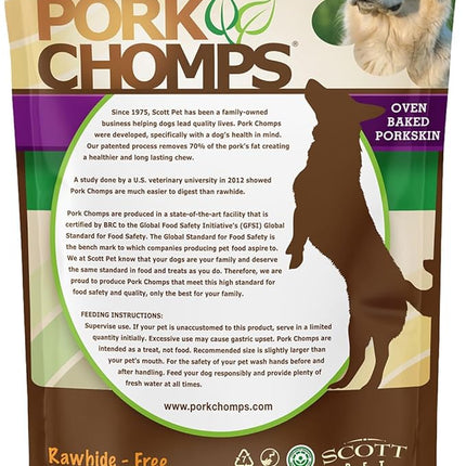 Pork Chomps Baked Pork Skin Dog Chews, 5-inch Mini Twists, Real Sweet Potato Wrap, 12 Count