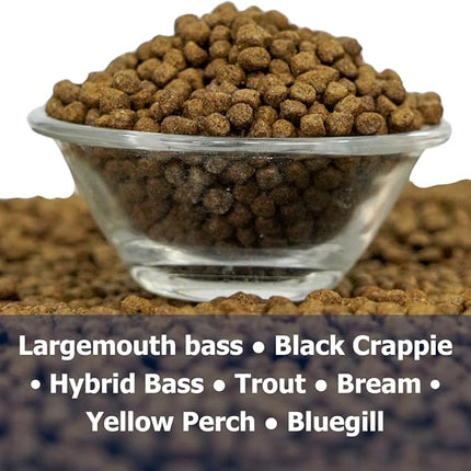 Natural Waterscapes Game Fish Food Variety | Pond and Lake Fish Food Pellets | 22 lb Bag | Feed to Bass, Bluegill, Trout, Catfish, tilapia | Floating Pellets