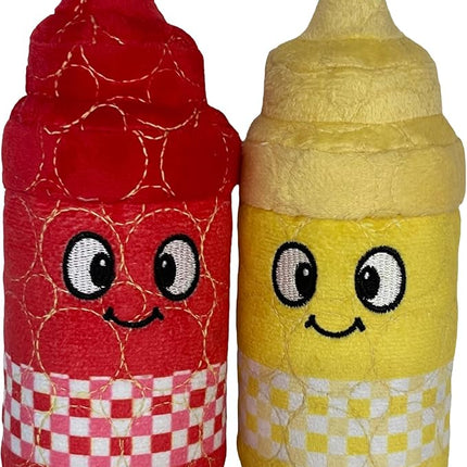 Bite Force Dog Toy - Drizzle & Dollop Squeaky Dog Toy Kevlar-Reinforced for Aggressive Chewers- red and Yellow.