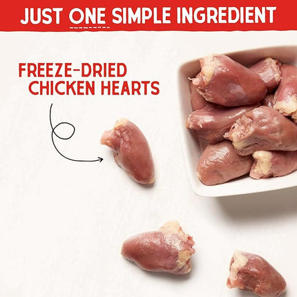 Stella & Chewy's Freeze-Dried Raw Chicken Heart Dog Treats - Single Ingredient, No Additives - Premium Training Treats - Perfect For Picky Eaters - 3oz Bag