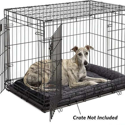 New World Dog Bed – Gray Faux Fur Bolster, Ultra-Soft and Machine Washable, Fits 36-Inch Crates and Carriers, for Medium to Large Sized Breeds