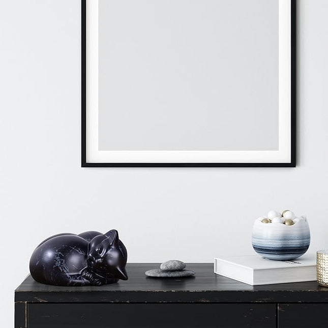 Pet Urns,Sleeping Resin Cremation Cat Urn, Cat Urns for Ashes, Small Animal Urn (Black)…