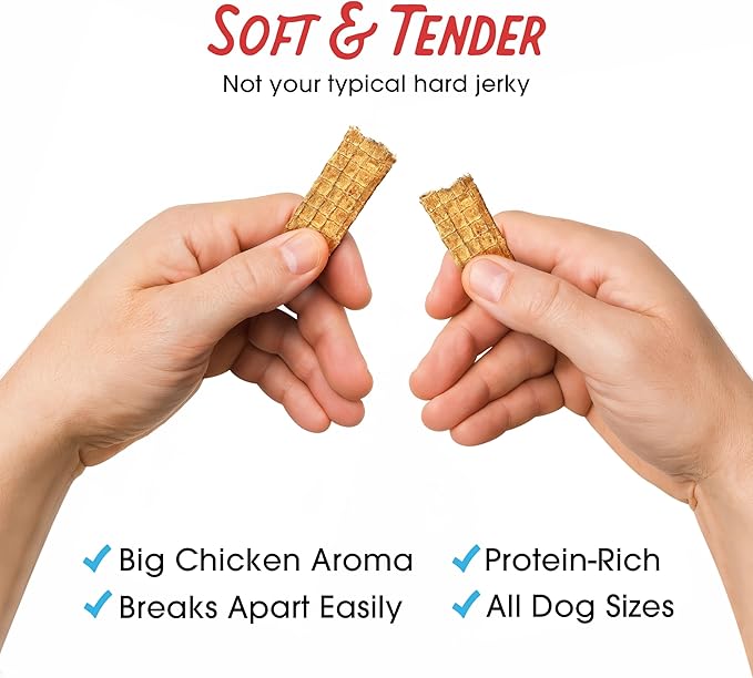 Farmland Traditions Dogs Love Chicken Jerky Dog Treats, Premium Two-Ingredient Dog Jerky with USA-Raised Chicken, 3-Pound Bag