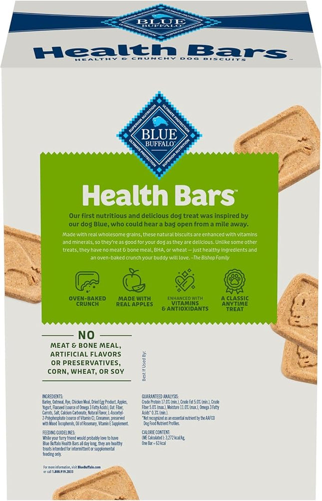 Blue Buffalo Health Bars Crunchy Dog Biscuits, Oven-Baked With Natural Ingredients, Apples & Yogurt, 3.5-lb Box