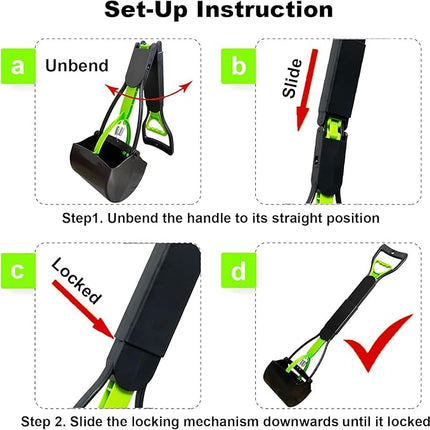 2-Pack Pooper Scooper for Large Small Dogs Heavy Duty, 28" Long Handle Poop Scoop for Yard, Grass, Gravel, Dog Poop Grabber with High Strength Material and Durable Spring