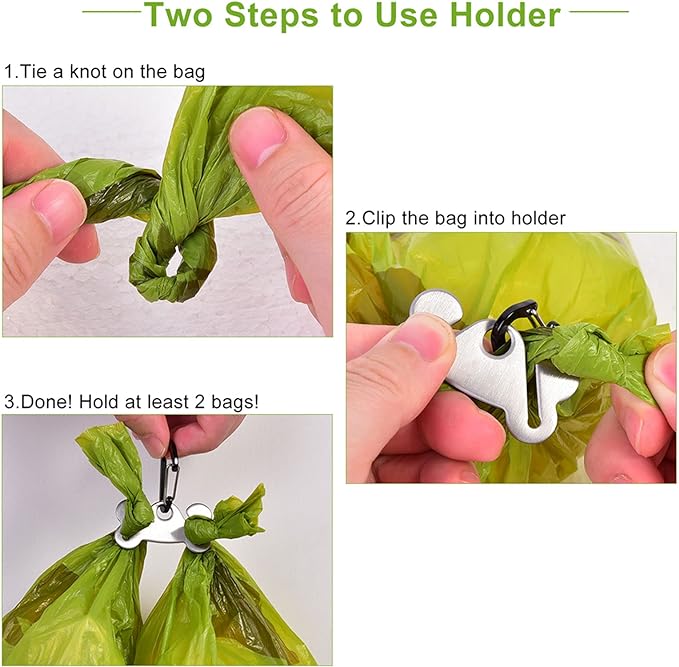 4PCS Dog Poop Bag Holder, Waste Bag Holder, Dog Poop Bag Carrier, Hand Free Holder, Metal Holder