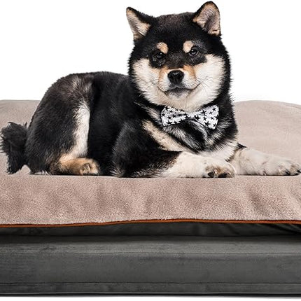 Amazon Basics Dog Bed with Cooling Gel Memory Foam, Pressure-Relief Support for Dogs up to 50lbs, Non-Slip Bottom, Machine Washable Cover, Large Sized (36" x 27"), Grey