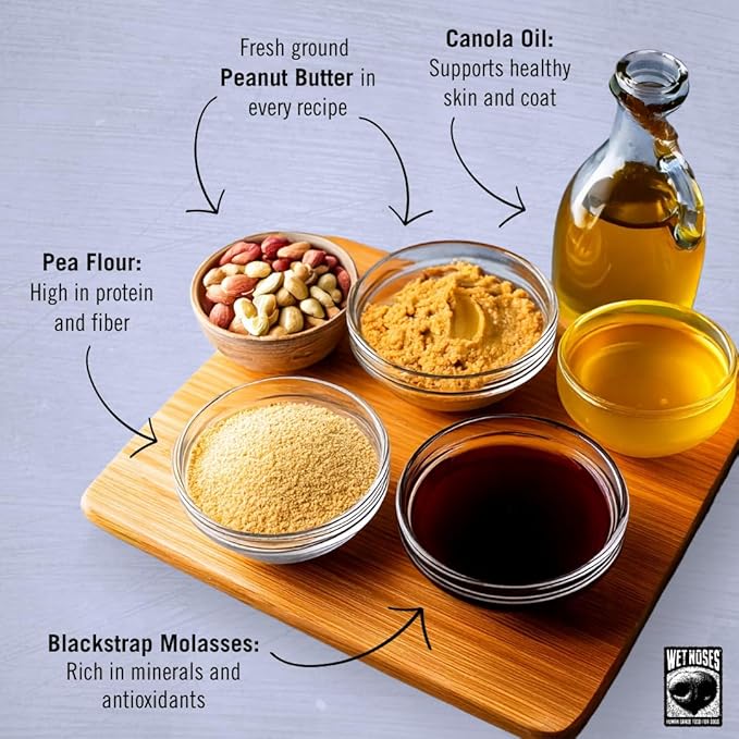 Grain-Free Organic Crunchy Dog Treats – for All Pet Sizes, Breeds – All-Natural Treat – 100% Human-Grade – Delicious Snacks for Dogs – Grain Free - Peanut Butter Molasses, 2 X 14oz Box