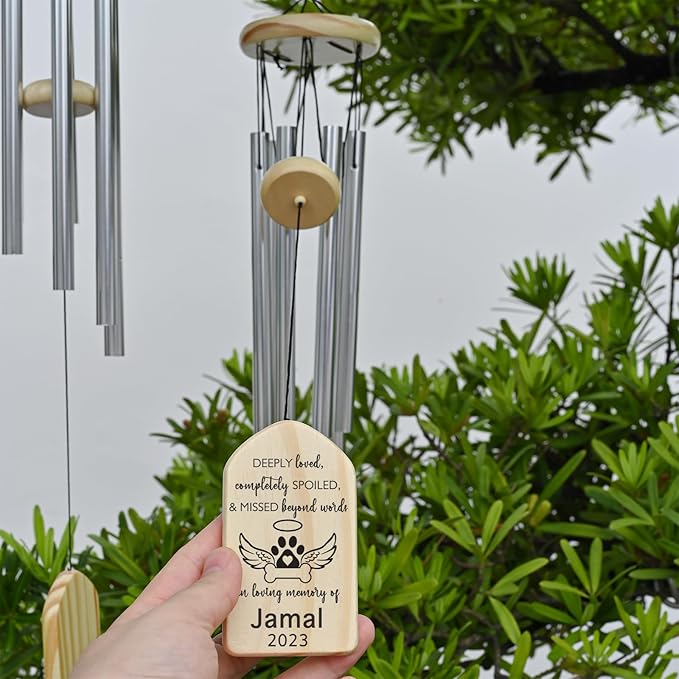 Personalized Pet Memorial Wind Chimes, Pet Loss Gifts, Pet Memorial Gifts, Bereavement Gifts for Loss of Pet, Pet Remembrance Gifts, Loss of Pet Sympathy Gift, in Memory of Dog Cat