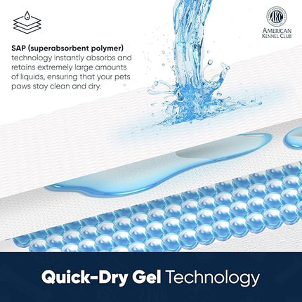 American Kennel Club Puppy Training Pads with Ultra Absorbent Quick Dry Gel – 22 x 22 Pee Pads for Dogs - 100 Count (Unscented)