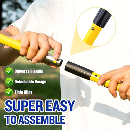 Pooper Scooper for Large Dogs, Adjustable Long Handle Metal Tray and Spade Poop Scooper for Dogs with Bin for Pet Waste Removal, No Bending Clean Up Pooper Scooper for Medium and Large Dogs